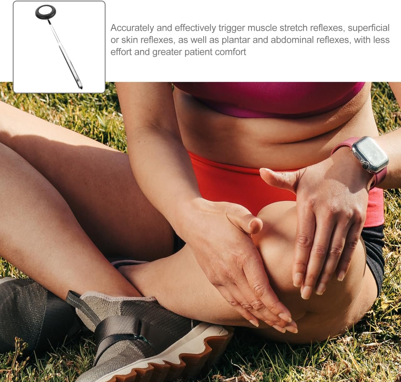 Beavorty Neurological Reflex Hammer - round Shaped Medical Hammer for Diagnostic Testing Multi-Functional Percussion Tool for and Medical Students Black image number 2