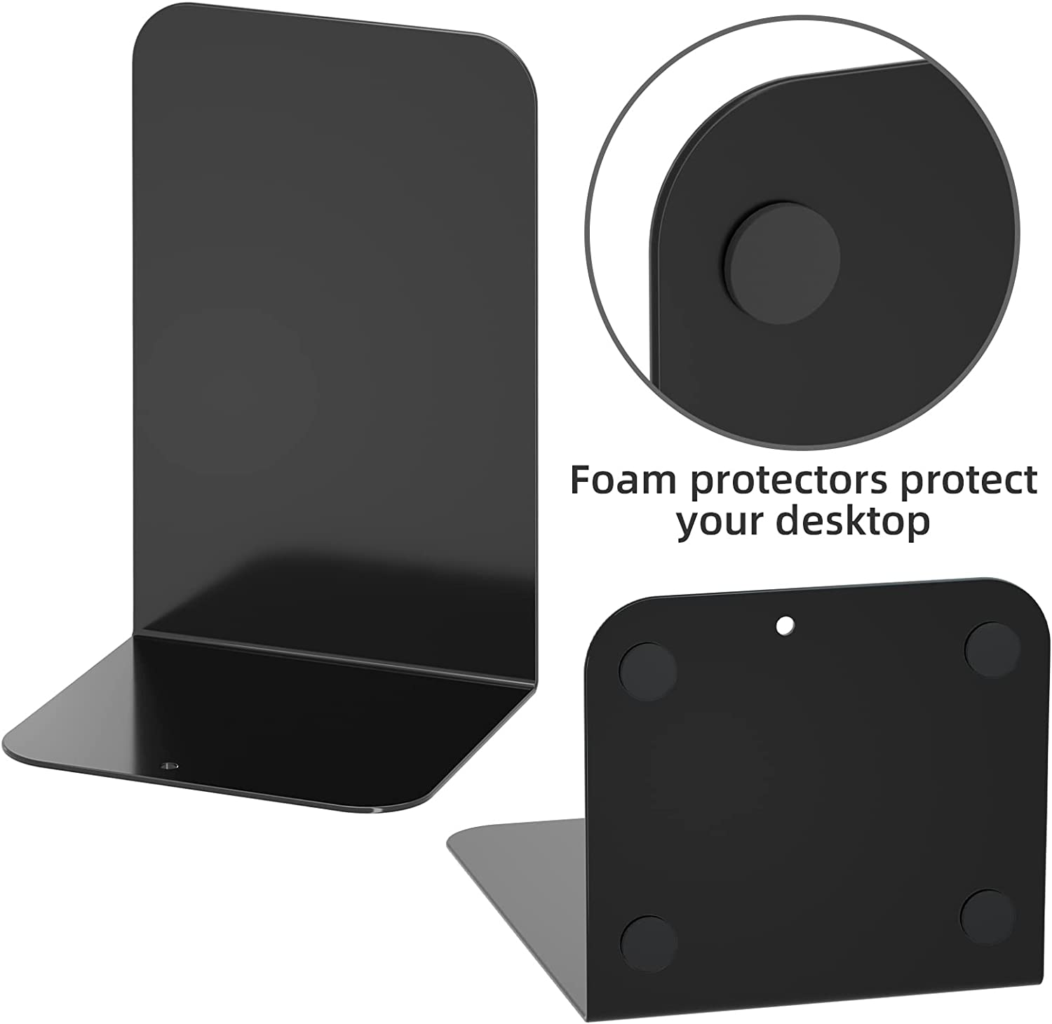 VFINE Bookend, Black Metal Book Ends, Book Ends for Shelves Heavy Duty Bookends, Bookend for Shelves, Book Ends for Heavy Books,Bookend Stopper, Black Bookends 3 Pairs - Black 4 Pairs Bookends image number 6