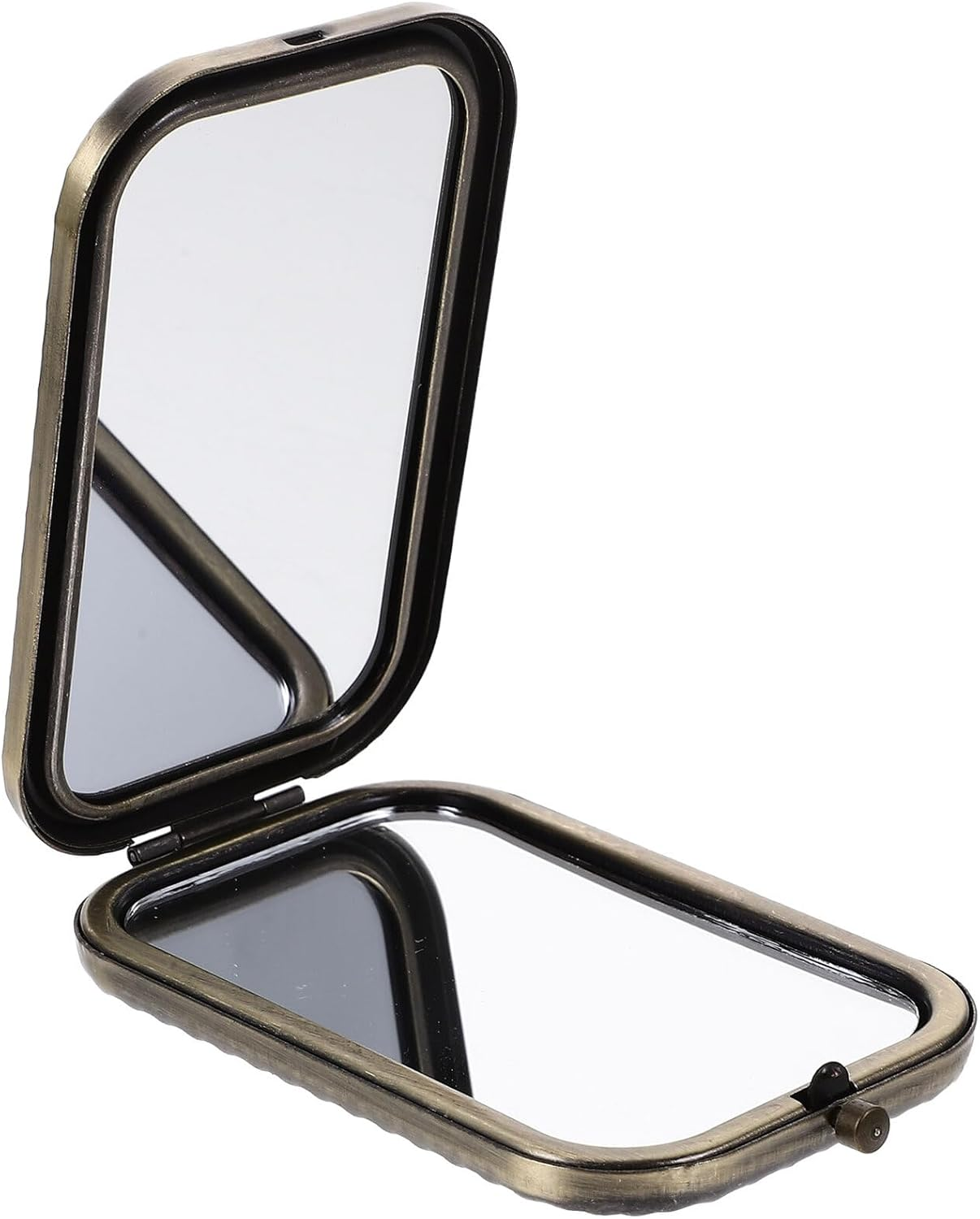 MUSISALY Vintage Double-Sided Foldable Makeup Mirror Metal Compact Cosmetic Mirror for Women Portable Vanity Suitable for Travel and Wedding image number 5