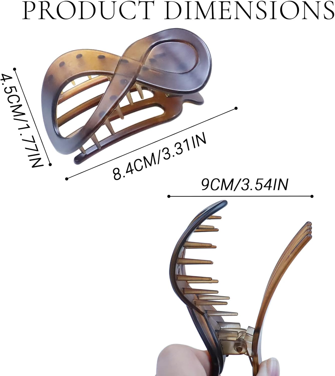 Kavya Women'S Tortoiseshell Hair Clips, Large, Non-Slip Hair Clips, French Hair Clip, Elegant Hair Accessories, Pack of 2