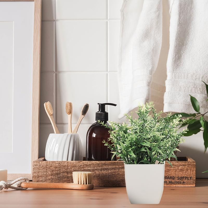 Small Fake Plants 4Pcs, Desk Plants, Small Plants Suitable for Decorating Tables, Desks, Bathrooms, Bedrooms, Offices, Homes, and Farmhouses image number 3