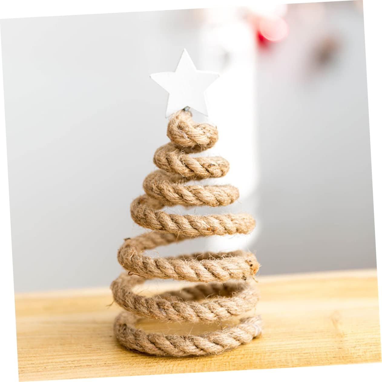 Mikinona Rope Mini Christmas Tree Ornaments DIY Desktop Decor Christmas Tree Adornments Outdoor Decorations Present for Friends image number 3