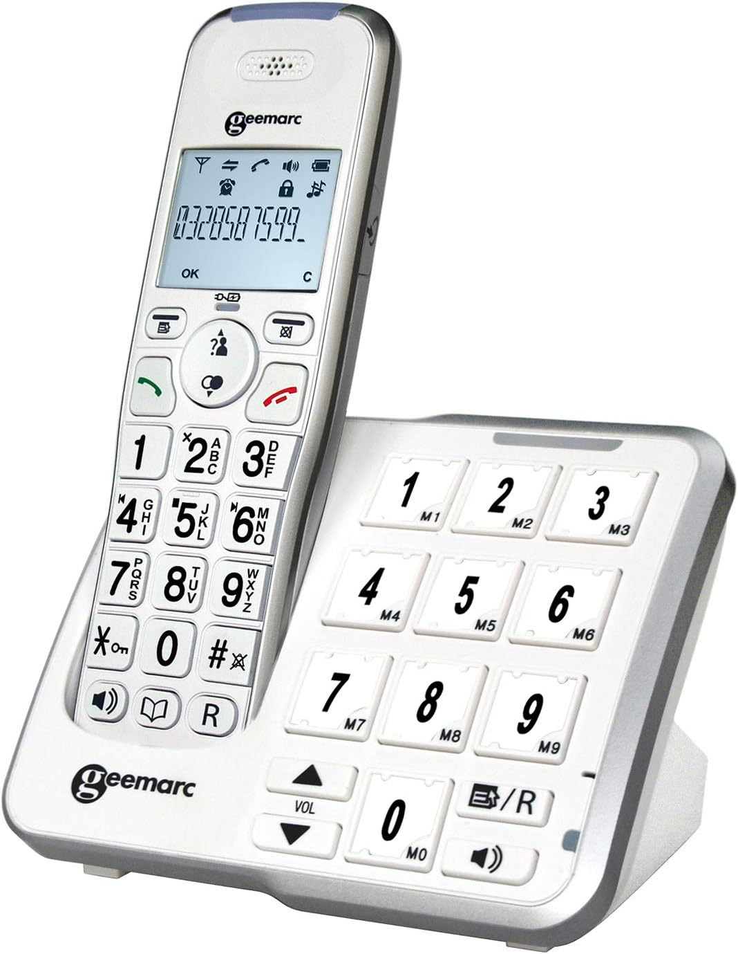 Geemarc Amplidect 295 Photo - Loud Cordless Telephone with Answering Machine and Large Customisable Photo Memories for Seniors - Low to Medium Hearing Loss - Hearing Aid Compatible - UK Version image number 1