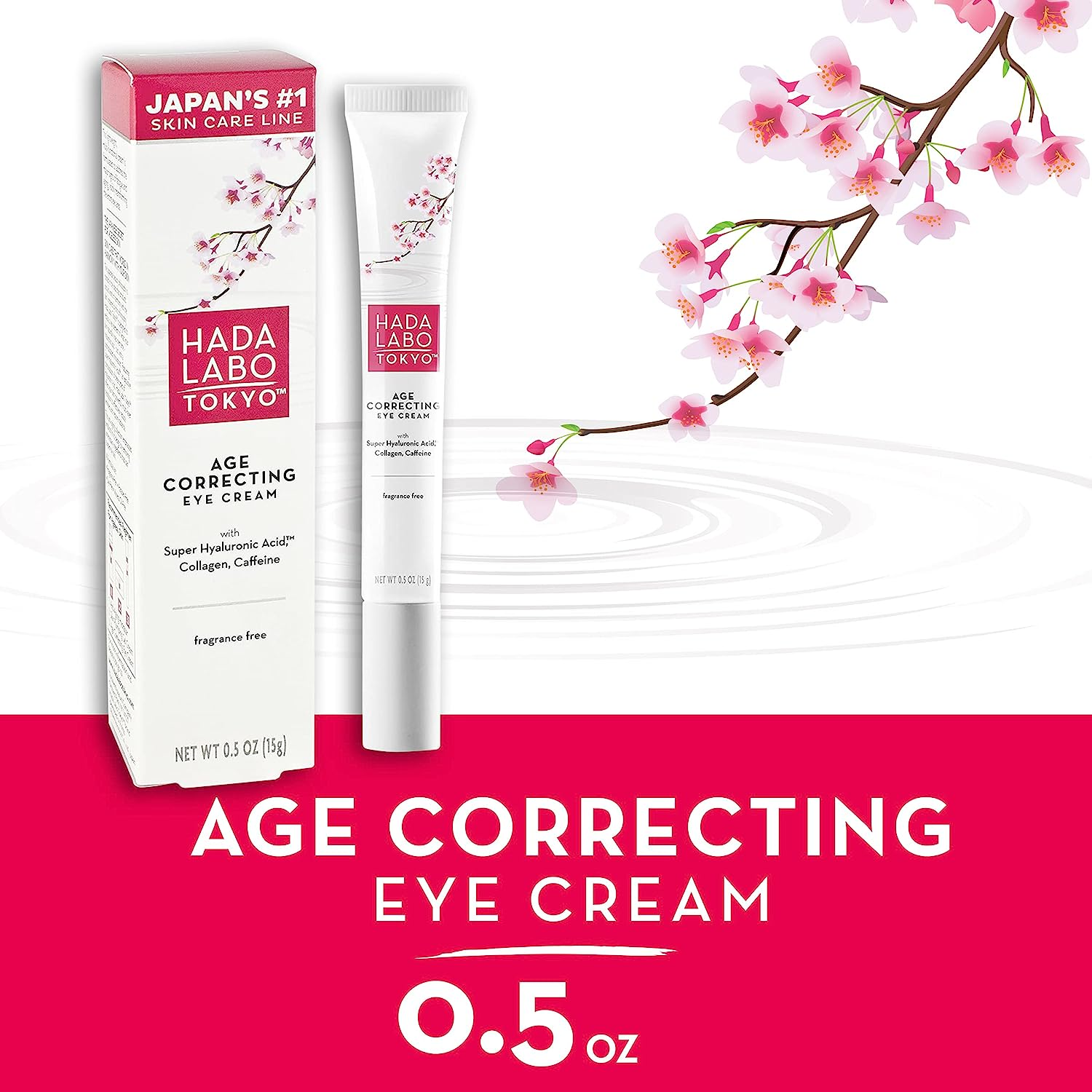 Hada Labo Tokyo Age Correcting Eye Cream, Ivory, Fragrance Free, 0.5 Ounce, 1802 image number 5