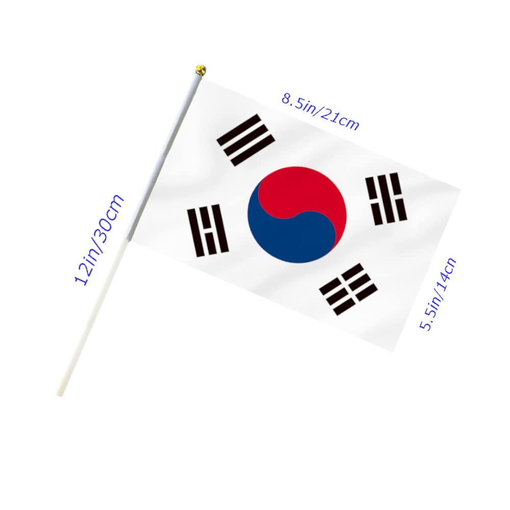 10 PCS Handheld the Republic of Korea Flag,8.5&times;5.5 Inch Hand Held Mini Korean Flags Banner for Indoor Outdoor Parade Waving the Tlag and Shouting image number 3