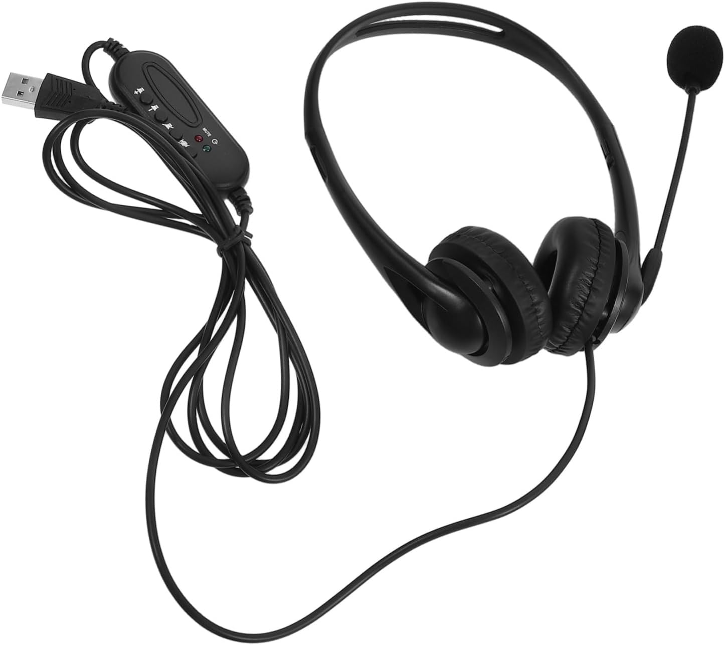 SEWACC USB Headset with Microphone Noise Cancelling Computer Headset Wired Control Design Comfortable Over-Ear Headphones for Office Work Online Teaching Professional Use image number 4