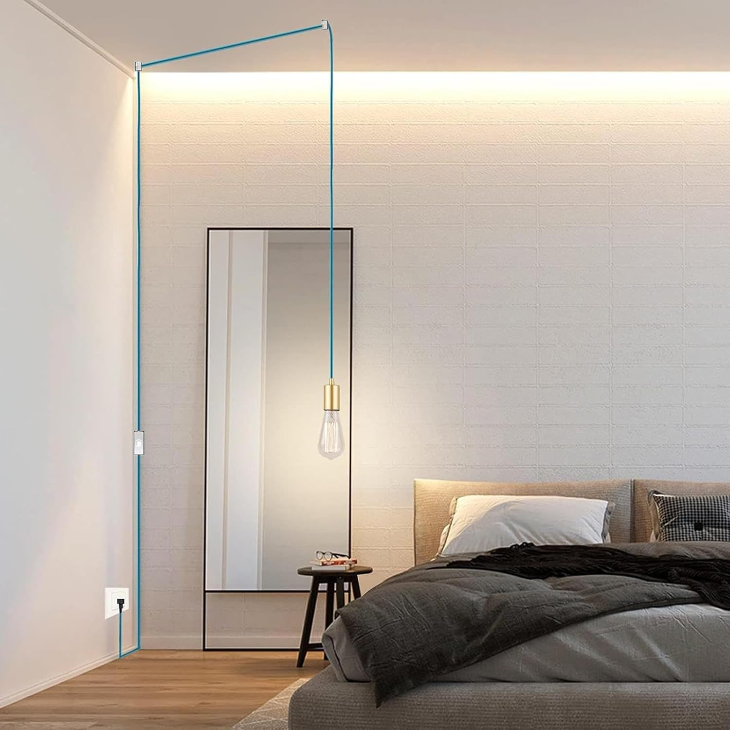 Swag Ceiling Hooks | Pendant Light Hook for Ceiling Lamp | Cord Organizers, Ceiling Light Hook for Chandelier Ceiling Lights Cable, Wall Hook, Chandelier Fixture Hardware - White image number 4