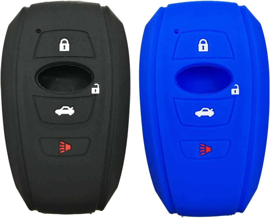 2Pcs Coolbestda 4 Buttons Smart Key Fob Protector Case Cover Keyless Entry Shell for Subaru BRZ 2015-2022 Legacy 2020 2021 2022 2023 Outback Ascent Crosstrek Forester WRX
