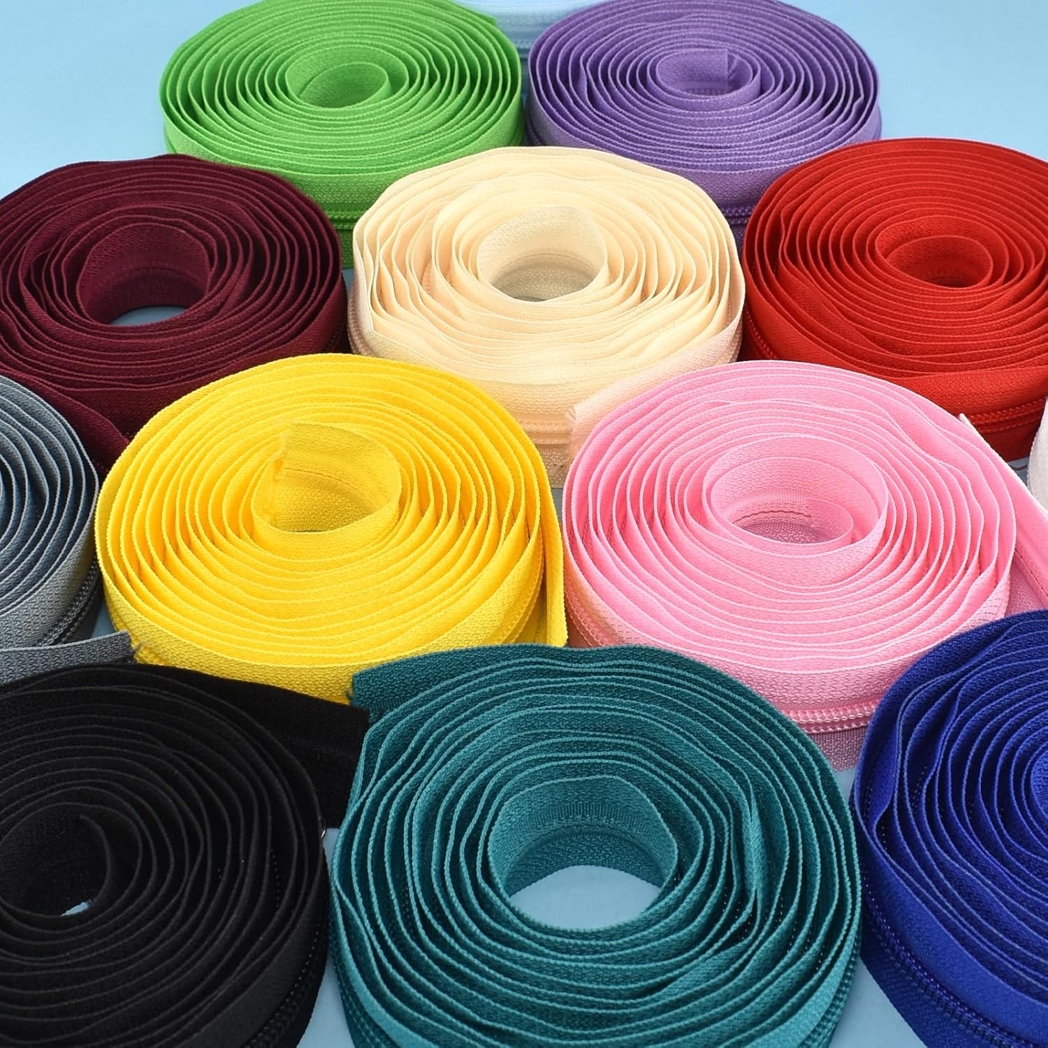 42 Yards 14Pcs Zippers by 5 Nylon Coil in Assorted Colors with 112 Zipper Sliders Pull Head for DIY Tailor Sewing Crafts Supplies, 14 Color image number 6