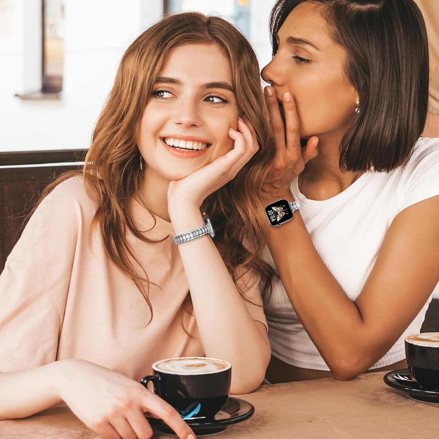 Thin Metal Band Compatible with Apple Watch Band for Women 40Mm 44Mm 42Mm 41Mm 45Mm 46Mm 38Mm,Slim Stainless Steel Bracelet Strap for Iphone Iwatch Bands Women SE/2 Series 10/9/8/7/6/5/4/3 image number 4