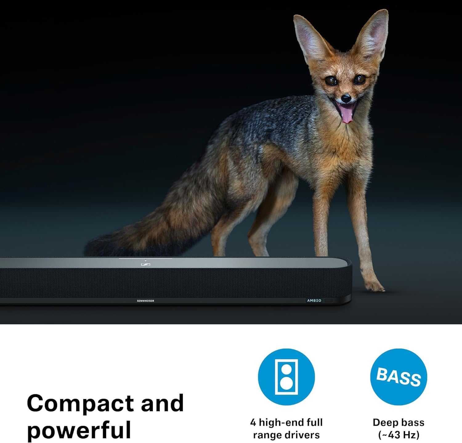 Sennheiser AMBEO Soundbar Mini - Immersive 3D Audio for TV, Movies, and Music - Compact Device with Powerful Adaptive Features, Multiple Connectivity and Intuitive Usage image number 4