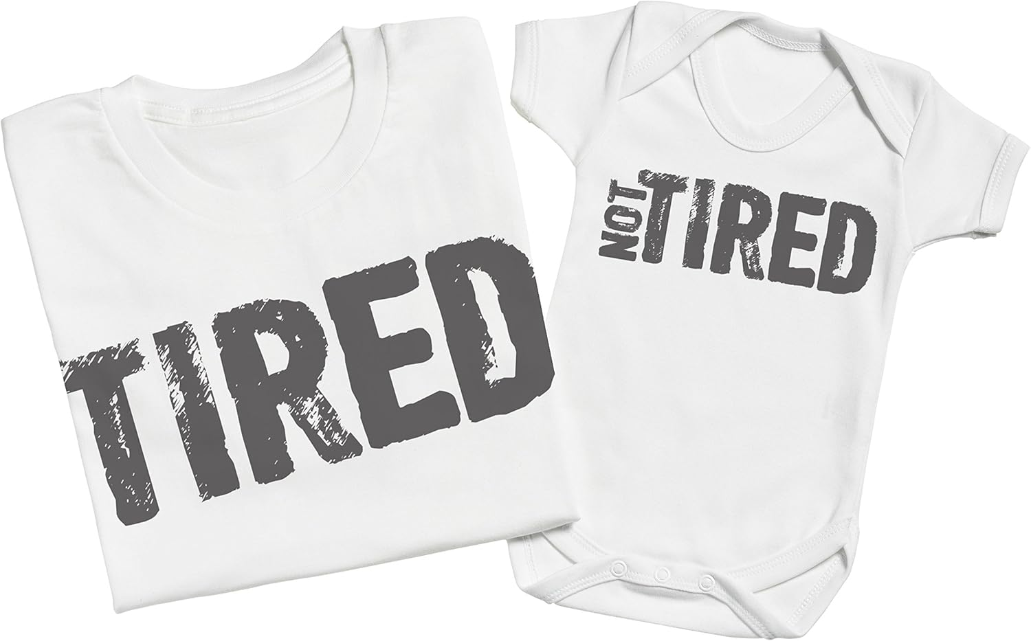 Zarlivia Clothing Tired & Not Tired - Matching Father Baby Gift Set - Mens T Shirt & Baby Bodysuit - Green - Small & 18-24 Months image number 5