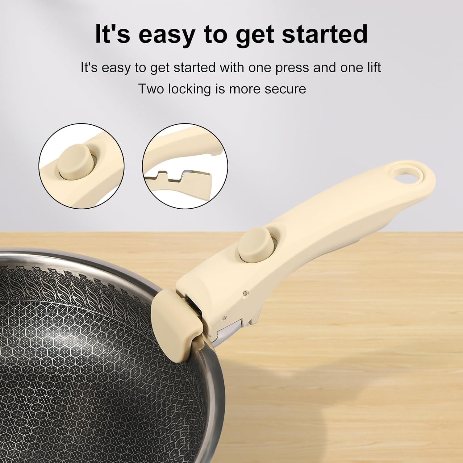 Removable Handle for Pots and Pans, Universal Detachable Handle Cookware Replacement for All Cookware image number 3