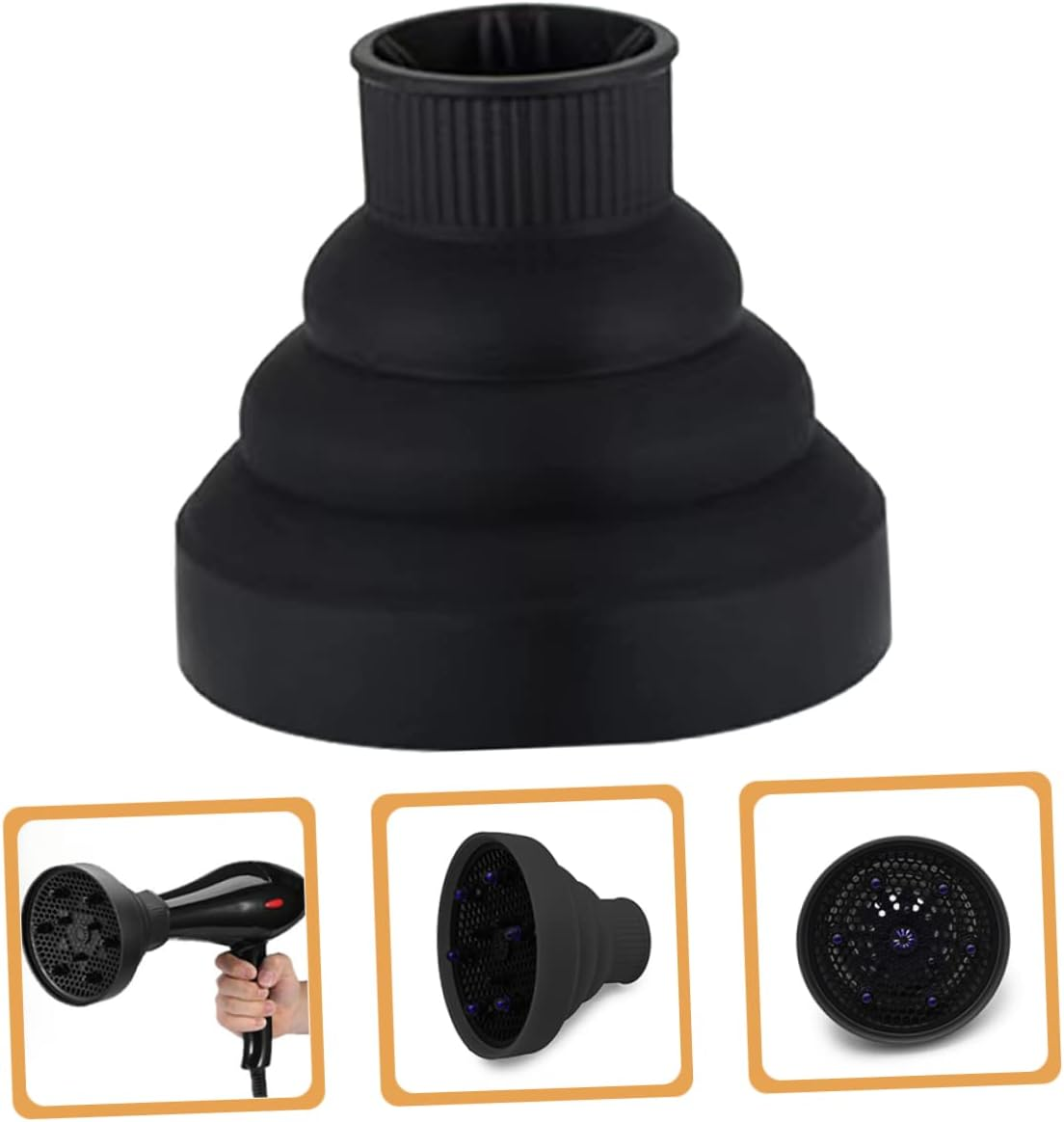 SAFIGLE Silicone Windshield Hair Diffuser Cover Portable Blow Dry Accessories for Curly Hair image number 4