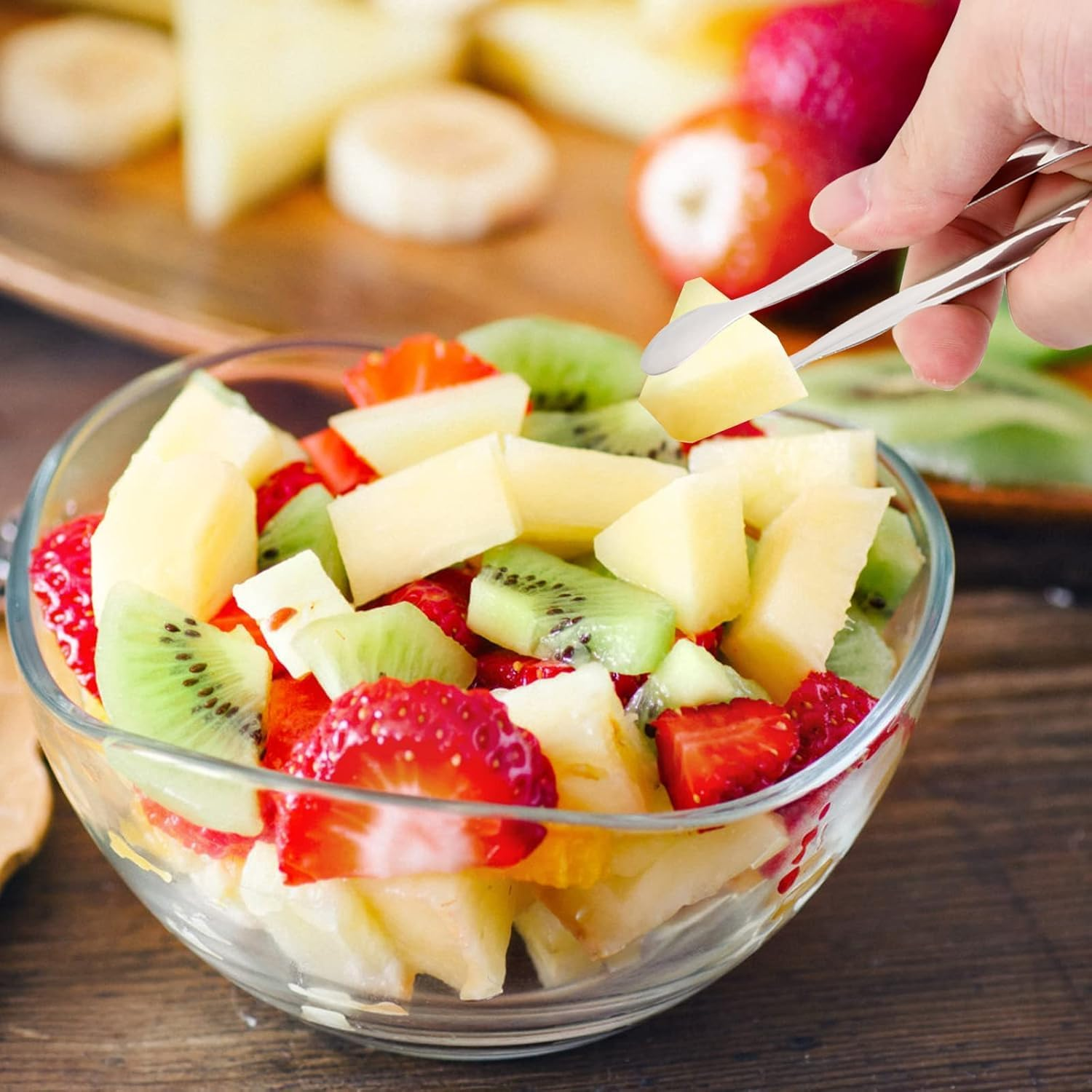 6Pcs Mini Small Tiny Tongs,4.25Inch Stainless Steel for Serving Food, Durable Kitchen Metal Tongs for Ice, Salad, Toaster, Desserts, Appetizers and Charcuterie Board (Silver) image number 6