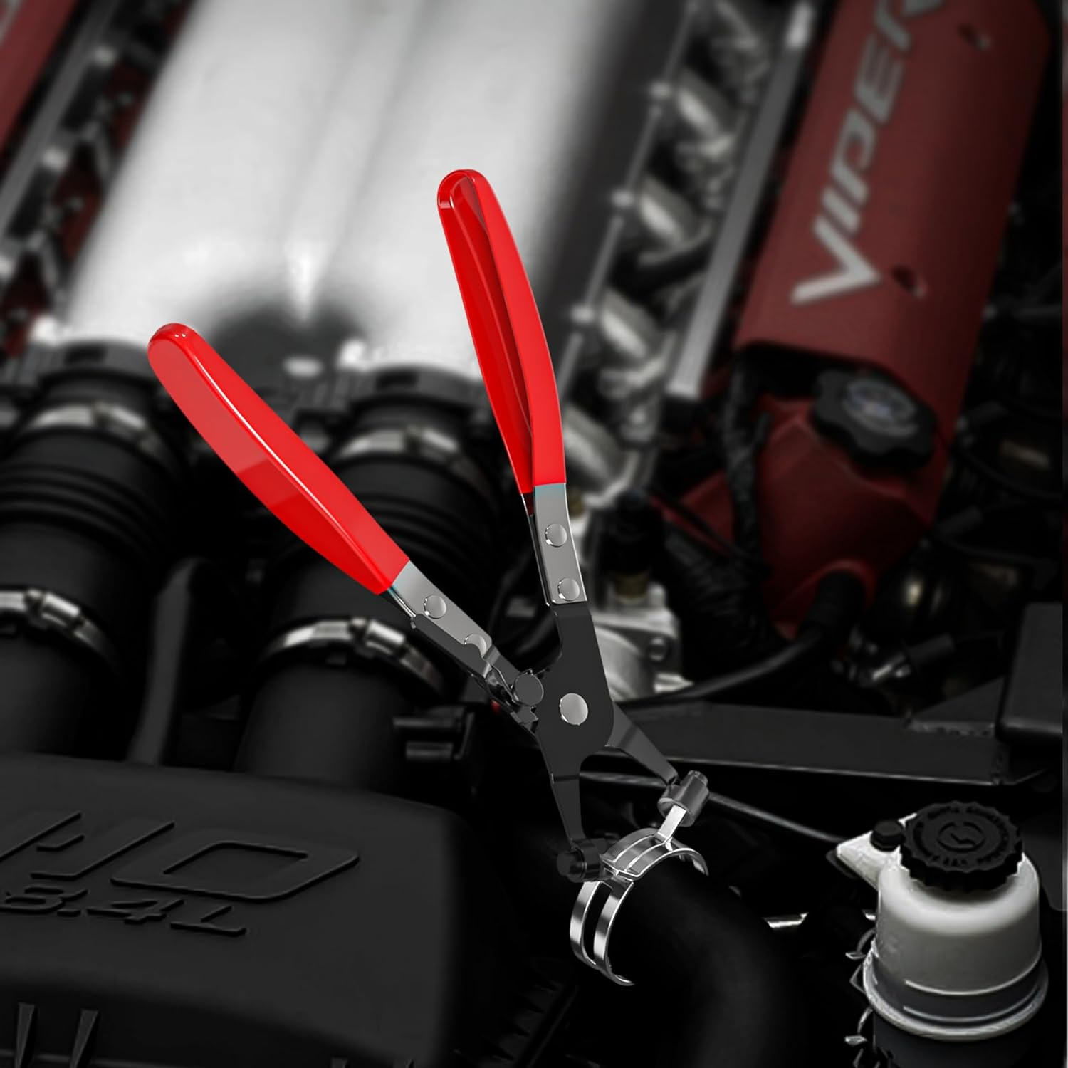 Hose Clamp Pliers | Heavy-Duty Automotive Repairing Tool | Repair Tool Swivel with Flat Band for Removal and Installation of Ring-Type or Flat-Band Hose Clamps image number 6