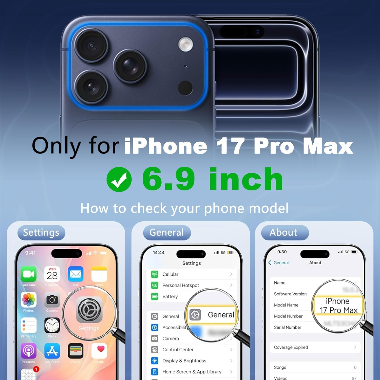 Guagua Mobile Phone Case for Iphone 17 Pro Max Case with Stand [Compatible with Magsafe] Matte Magnetic with 3 Stand Modes Shockproof Protective Case Back Translucent Case (6.9 Inches) Blue image number 2