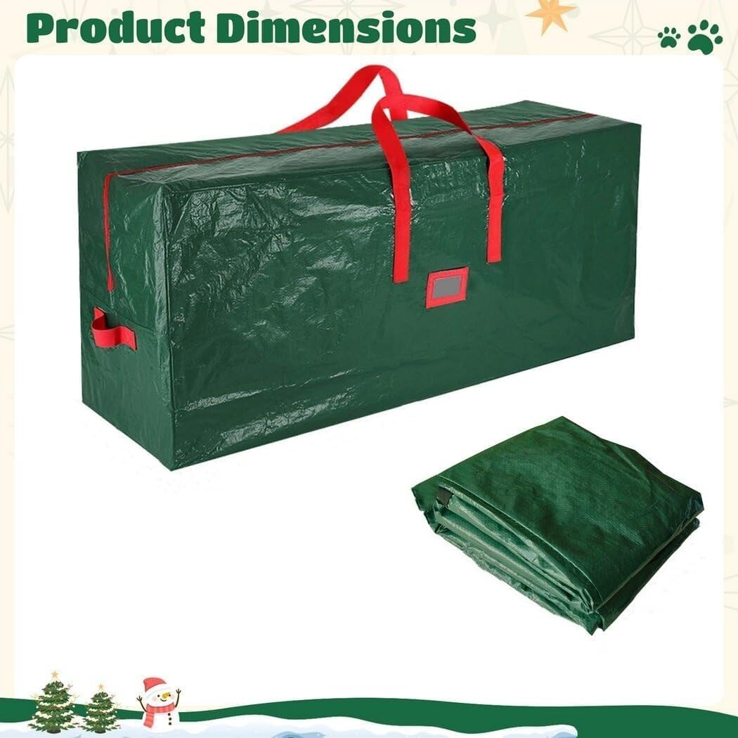 Mumoo Cat Large Green Christmas Tree Storage Bag for 9Ft Artificial Christmas Tree Portable Tote Bag Bug and Dust Proof Storage Bag （65&ldquo;&times;15&rdquo;&times;30&ldquo;） image number 1