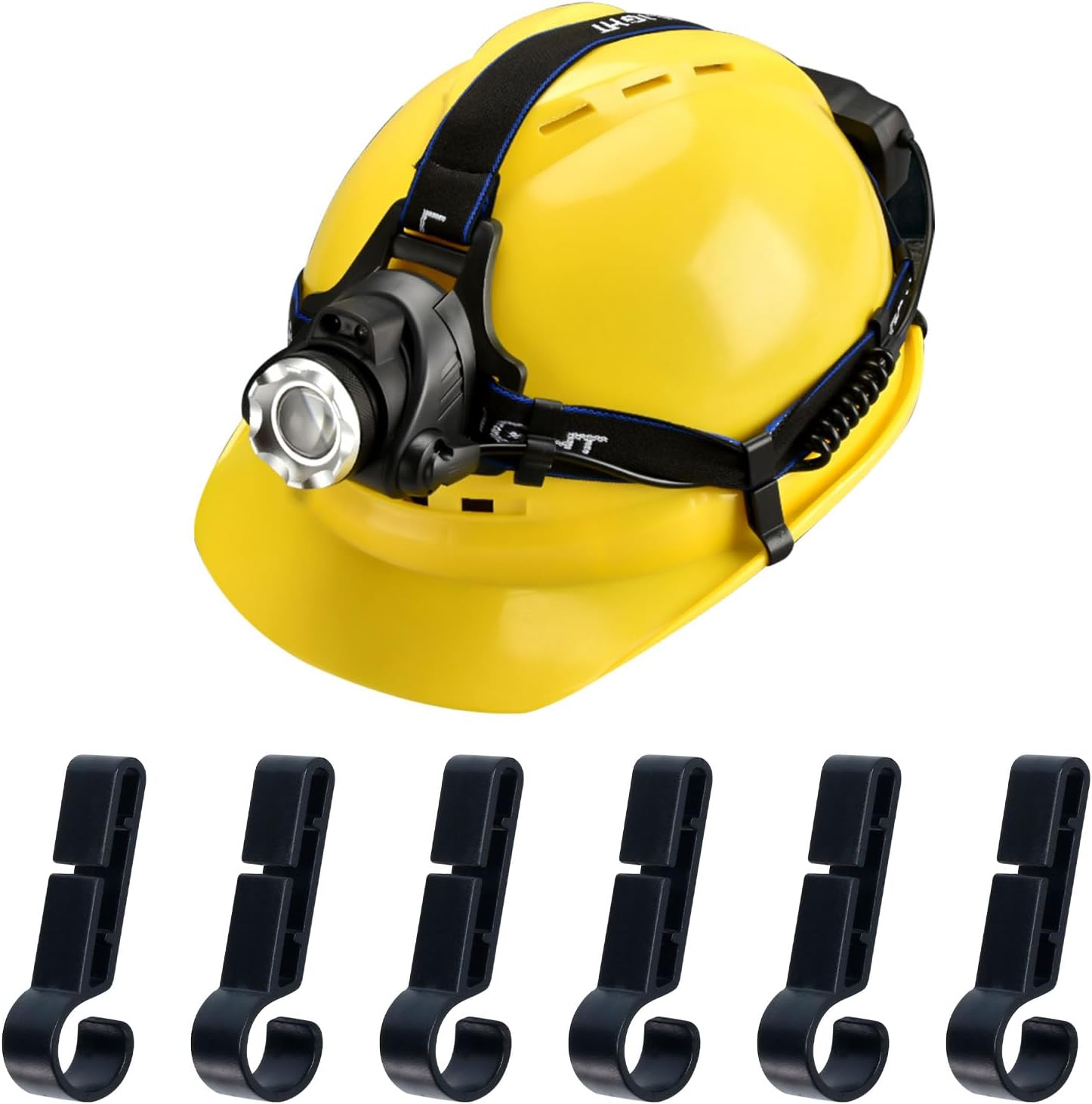 Koceci 60 PCS Hard Hat Light Clips, Black Headlamp Hook for Headlamp Light Hook Accessory,Helmet Light Clamp, Anti-Slip Stable Hard Hat Light Mount image number 2