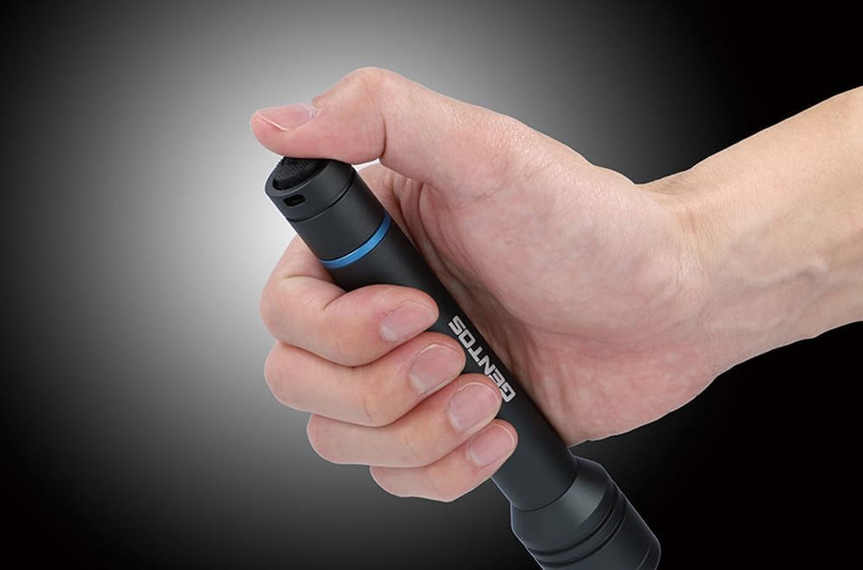 GENTOS ST-132D LED Flashlight, 480 Lumens Brightness, 3 Hours of Practical Lighting, Dust Resistant, Water Resistant, 3.3 Ft (1 M) Waterproof, Uses 2 AA Batteries image number 2