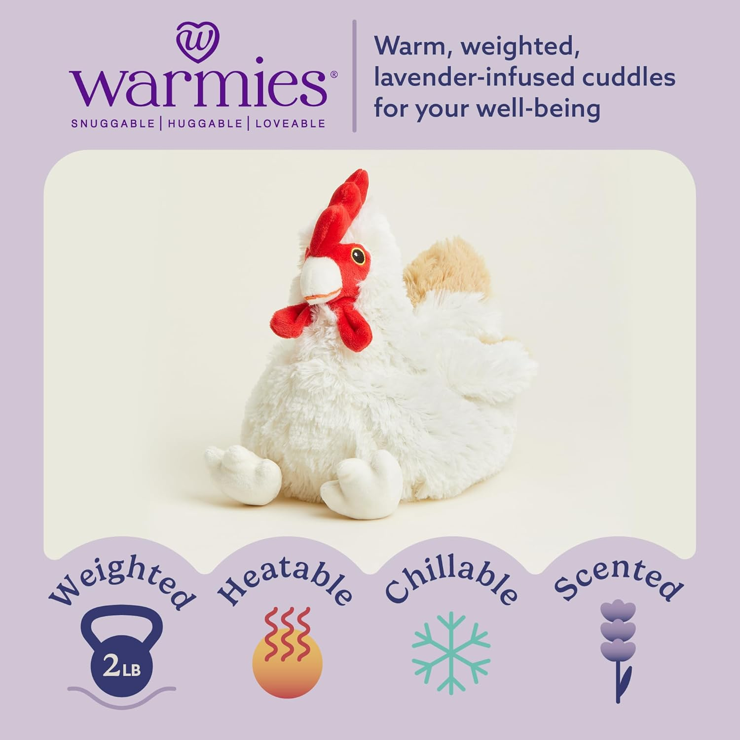 Intelex Warmies Microwavable Plush Cuddly 13" Chicken image number 1