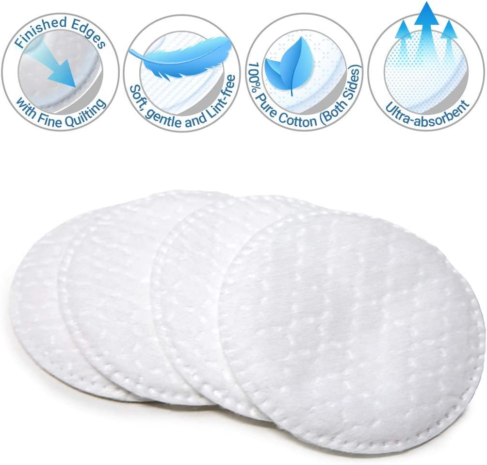 Forpro Premium Stitched Cotton Rounds (600-Count), 100% Pure Cotton Pads for Removing Makeup, Nail Polish and Cleansing Face, Pack of 6-100 Cotton Rounds image number 3