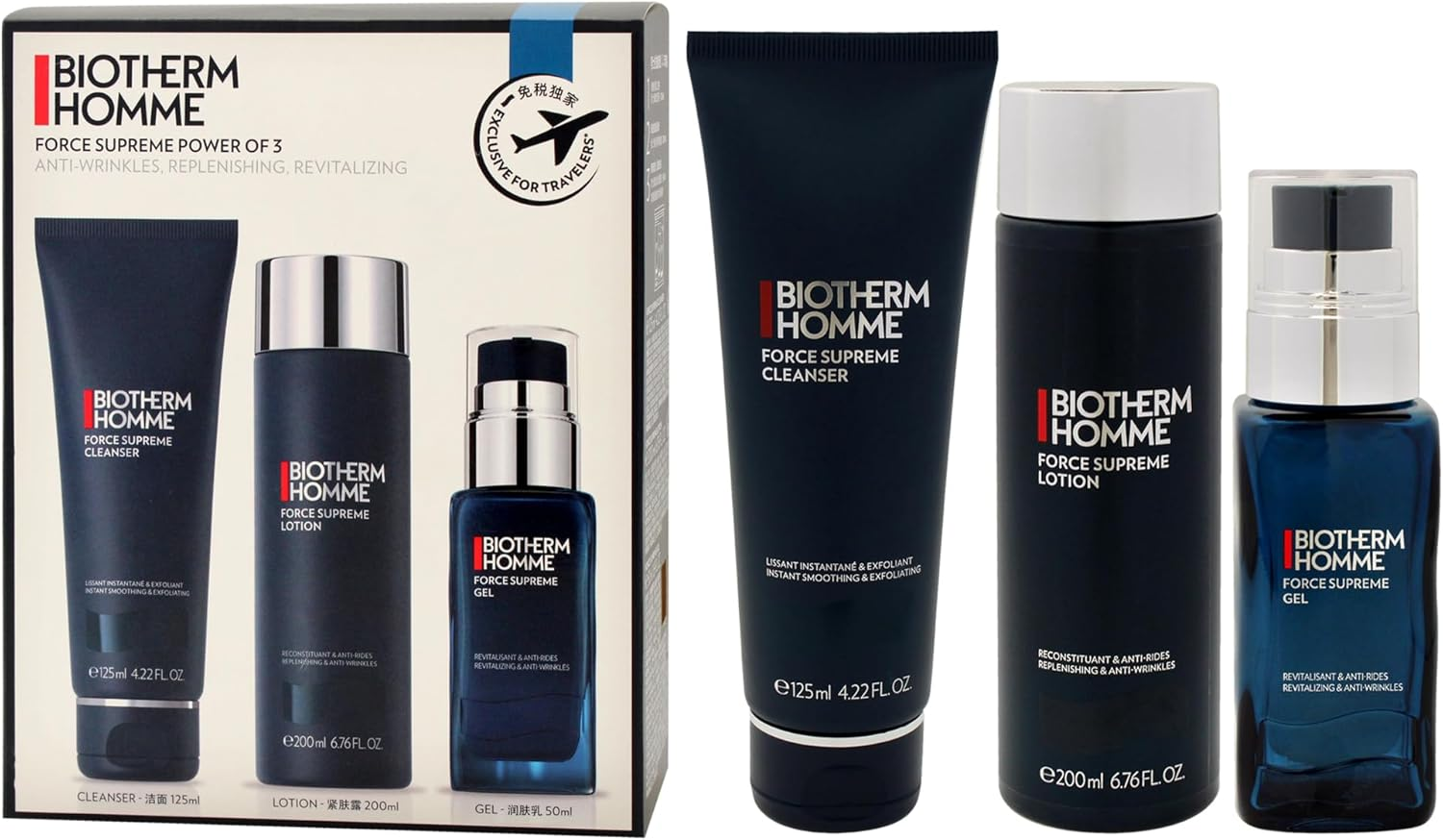 Biotherm Homme Force Supreme Power Set by Biotherm for Men - 3 Pc 4.2Oz Force Supreme Cleanser, 6.7Oz Force Supreme Lotion, 1.69Oz Force Supreme Gel image number 5
