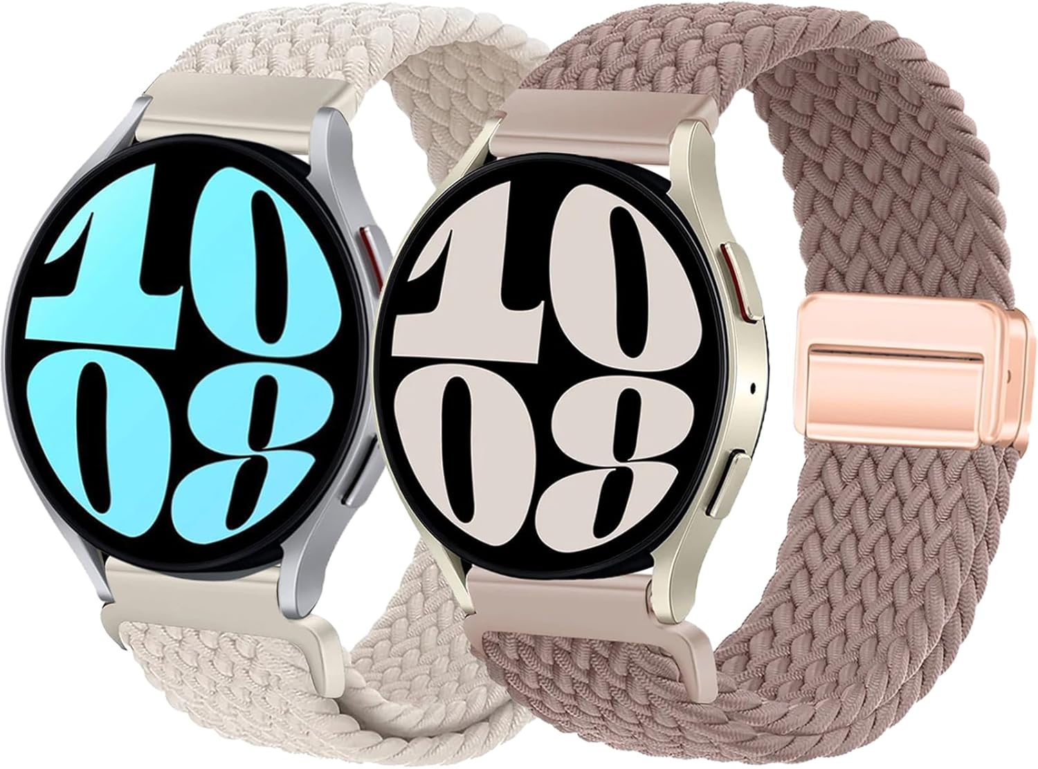 2 Park 20Mm Braided Magnetic Bands for Samsung Galaxy Watch 7/FE/6/5/4 Band 40Mm 44Mm/Galaxy Watch 6 Classic Bands 47Mm 43Mm/Watch 4 46Mm 42Mm Women/Men,Stretchy Nylon Sport Strap for Samsung Watch 5 Pro 45Mm/3 41Mm/Active 2