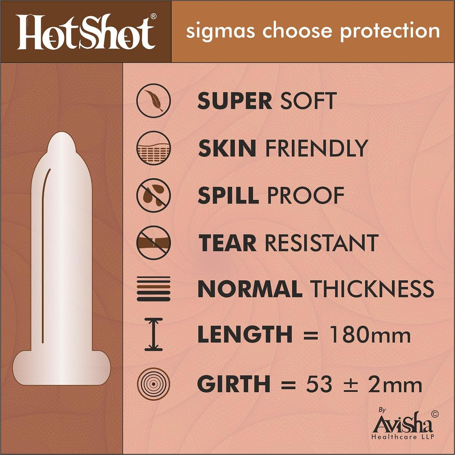 HOT SHOT Chocolate Flavored Condom for Men -10 Count image number 3