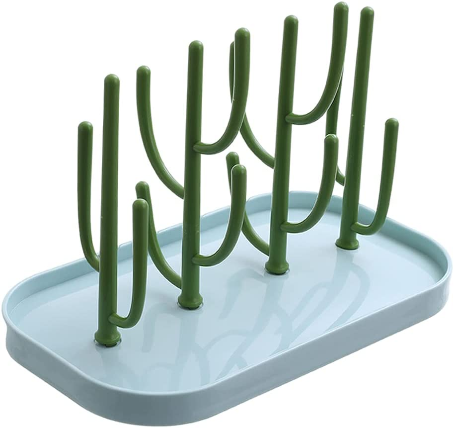 Perfeclan Water Bottle Drying Rack Holder with Tray Cactus Multifunctional, Blue image number 4