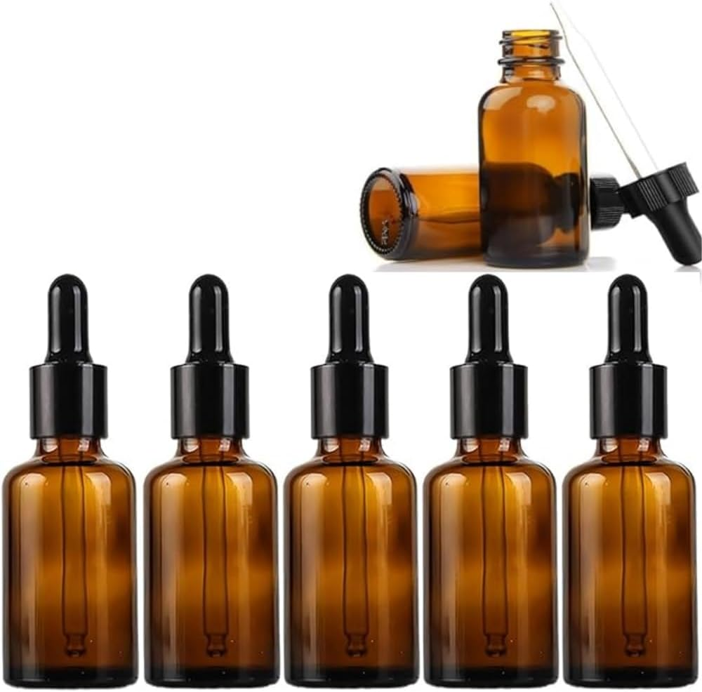 6PCS Amber Glass Eyedropper Bottles, Glass Bottle Reagent Eye Dropper, Essential Oil Aroma Dropper and Travel Bottle (10Ml) image number 4