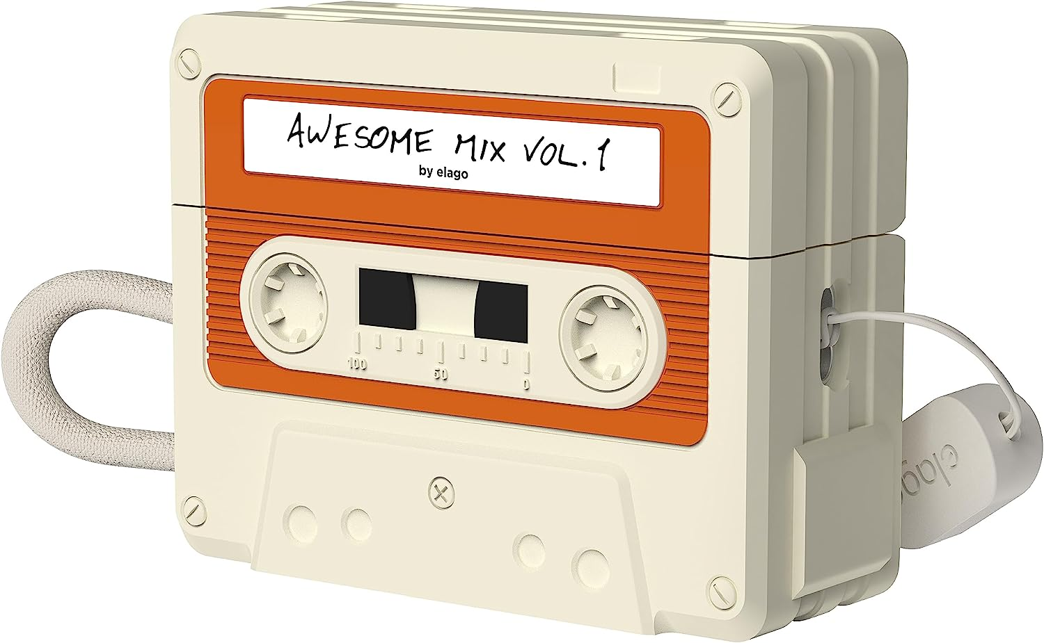 Elago Cassette Tape Case Compatible with Airpods Pro 2Nd Generation Case, Lanyard Included, Shock Resistant, Full Protection, Compatible with Airpods Pro 2 Case Cover (Black)