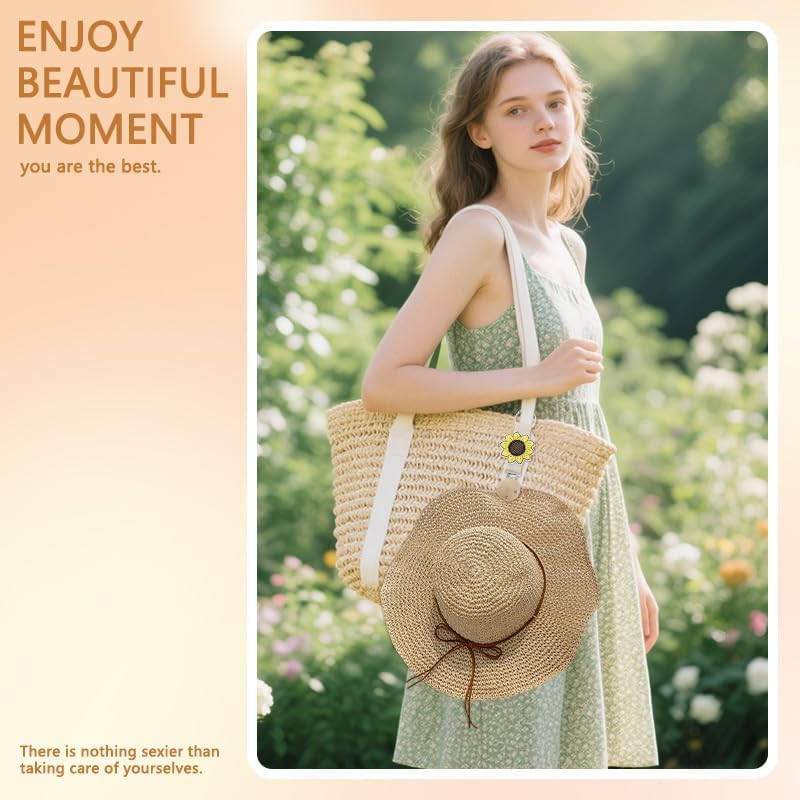 Xiyantiji Hat Holder Bag Clips for Travel Beach Bags Backpacks Luggages Sunflower Hat Clip for Women Girls Trip Gift Hanging Sunhat Car Keys Holders Accessories Yellow image number 5