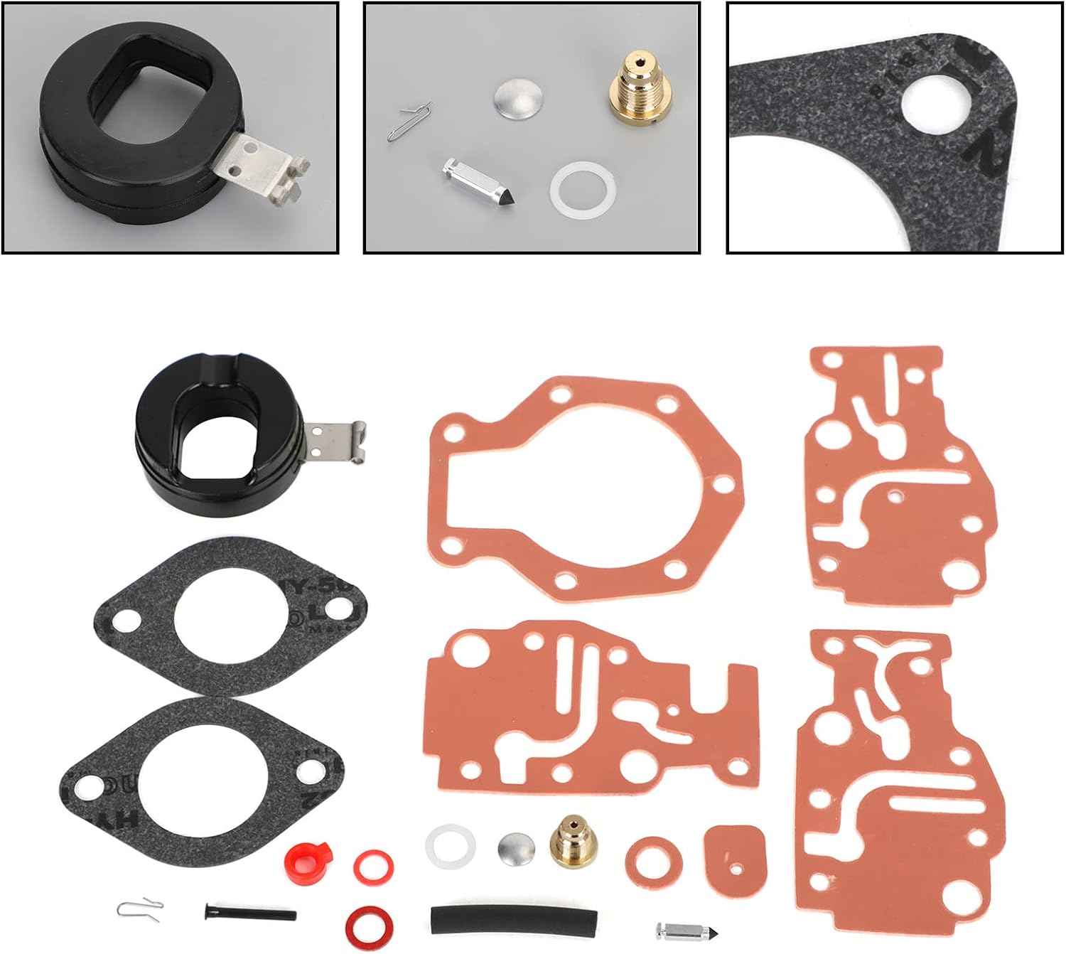 Areyourshop Carburetor Carb Rebuild Kit Fit for Johnson/Evinrude 6 8 9.9 15 20 HP 0439073 image number 4