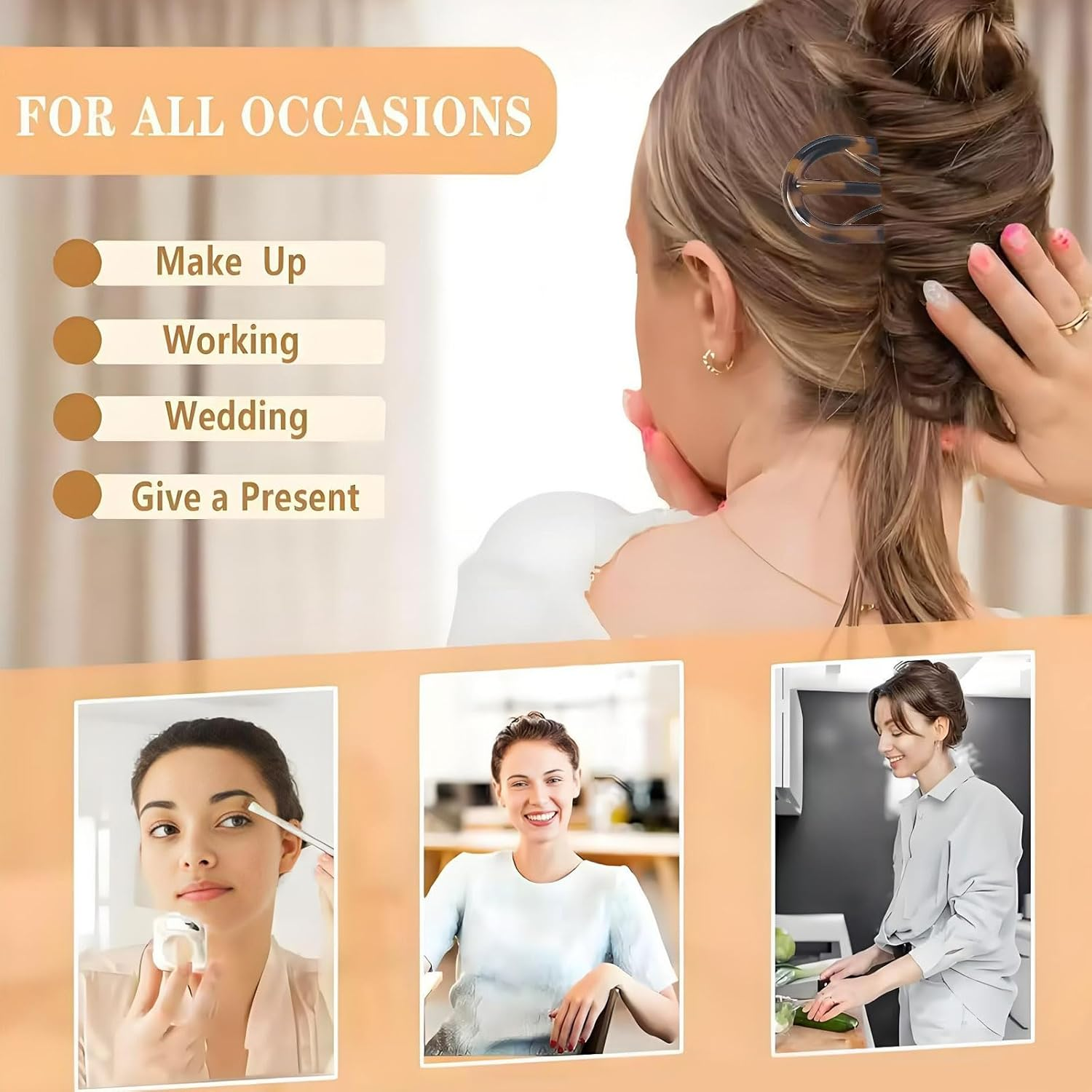 MYTOAU 10Pcs French Hair Pin, Hair Pins for Women,Retro Fork Internal Teeth French Hair Clips U Shaped French Twist Hair Pin, Tortoise Shell French Hair Pins for Women Vintage Hairstyle Accessories