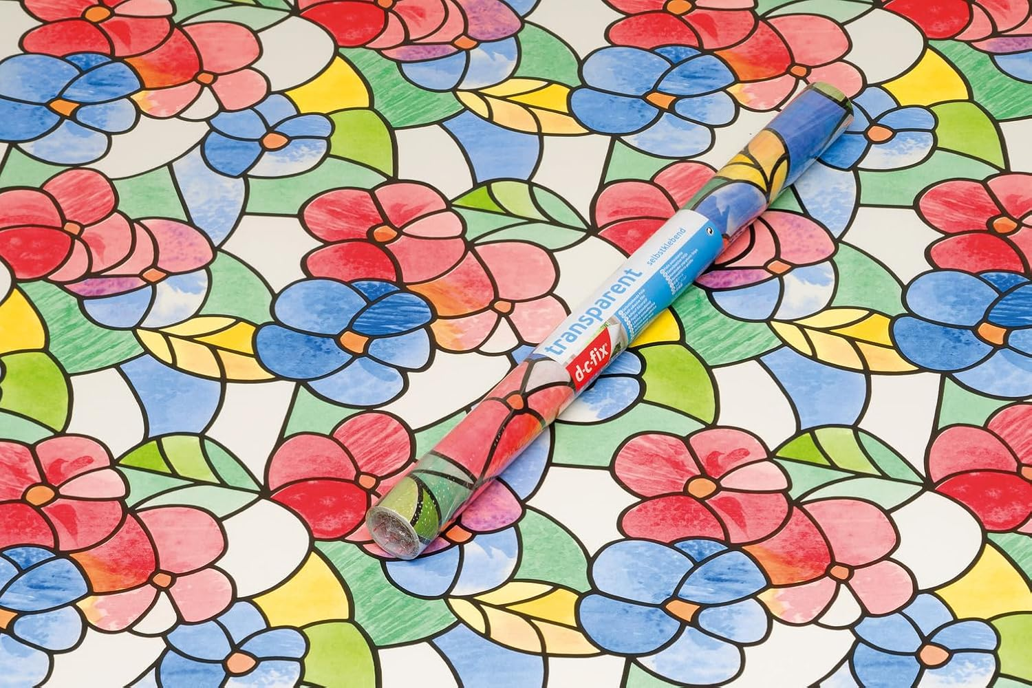 D-C-Fix 346-0017 Decorative Self-Adhesive Window Film, Lisboa Red, 17.71" X 78" Roll