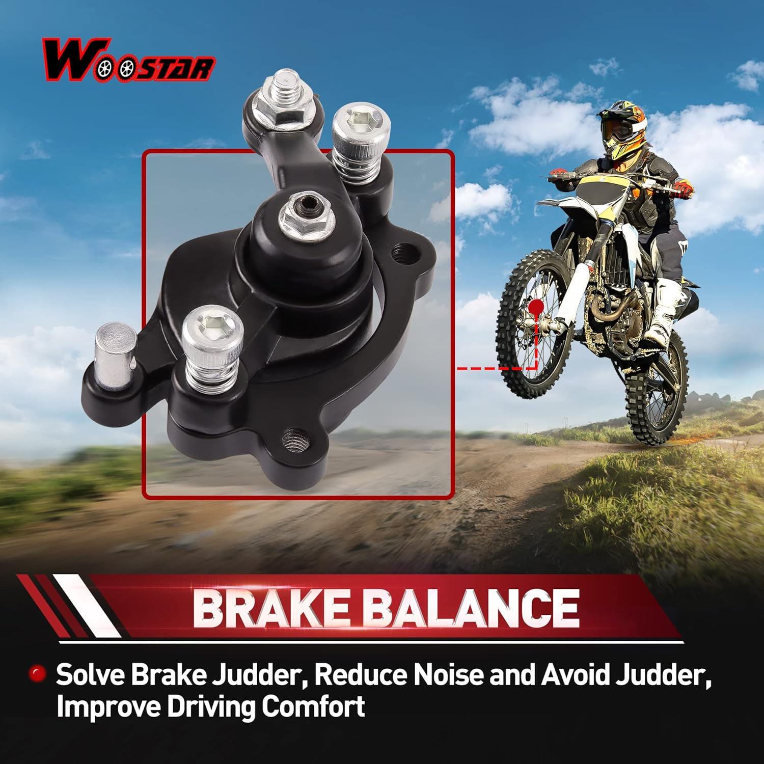 WOOSTAR Front and Rear Disc Brake Caliper Replacement for 2 Stroke 43Cc 47Cc 49Cc 50Cc Pocket Bike Dirt Pit Bike Pack of 2 image number 3