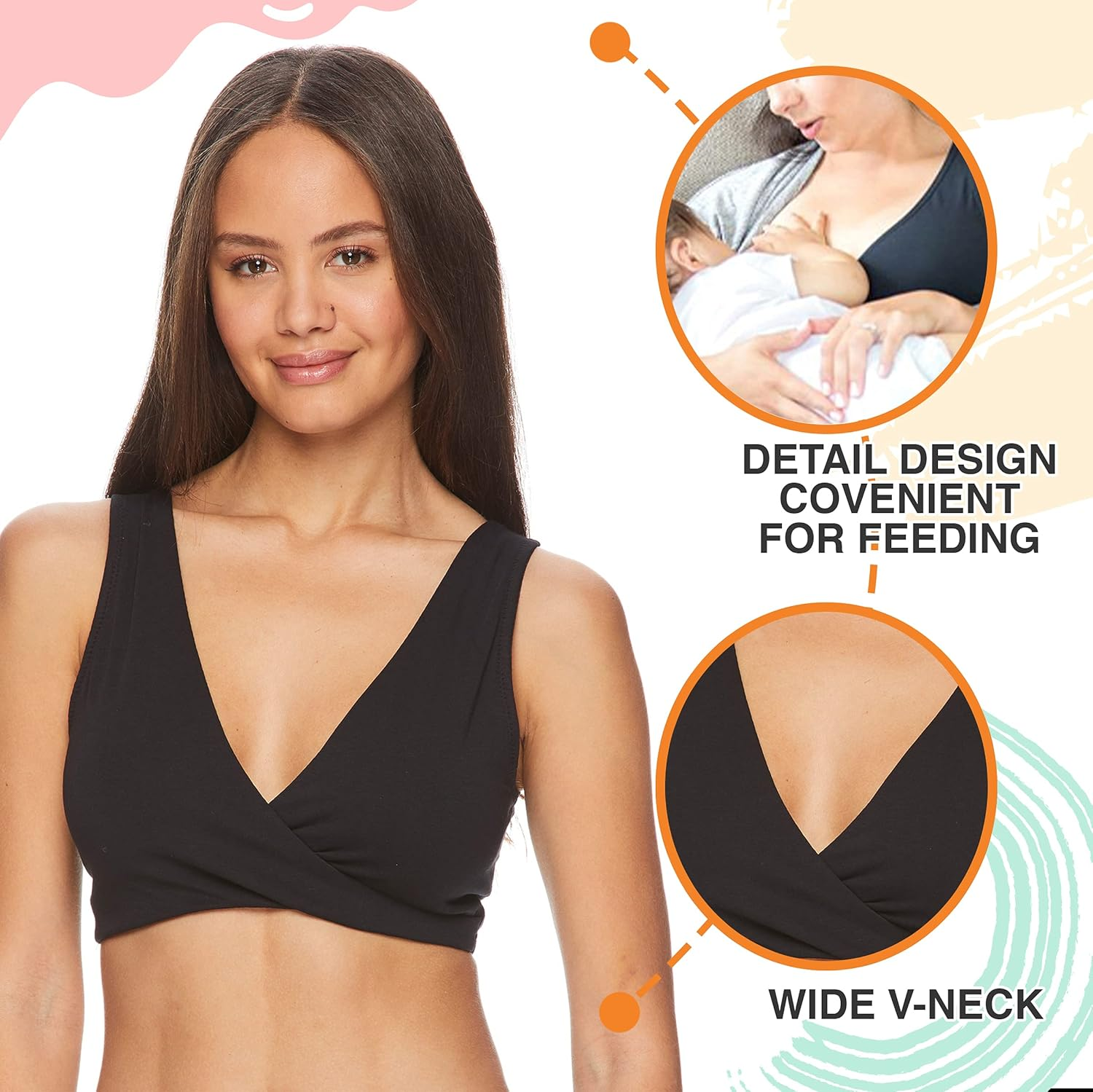 Lamaze Maternity Cotton Spandex Sleep Bra for Nursing and Maternity image number 5