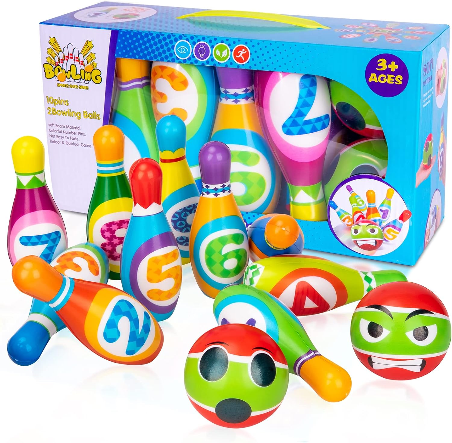 Toys for 3 4 5 6 Year Old Kids: Outdoor Toys Games for Kids Age 3-6 Early Educational Toys Birthday Presents for 3 4 5 Year Old Boys Girls Gift Bowling Ball Games Party for Boys Girls Age 4 5 6 image number 1