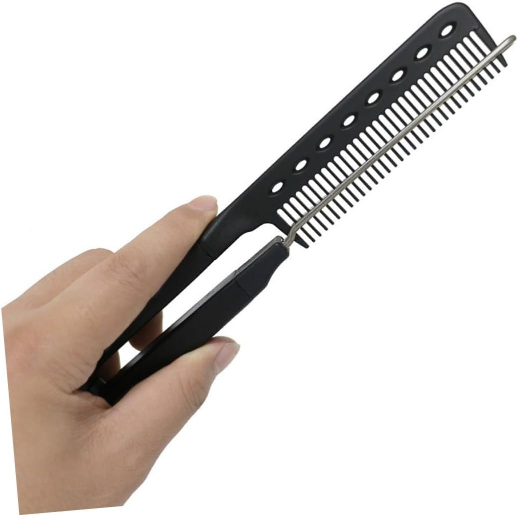 DINHEAROM V-Shaped Hair Straightening Comb Tool Hairbrush for Hair Types Detangling and Smoothing for Home Use and Professional Salons image number 6