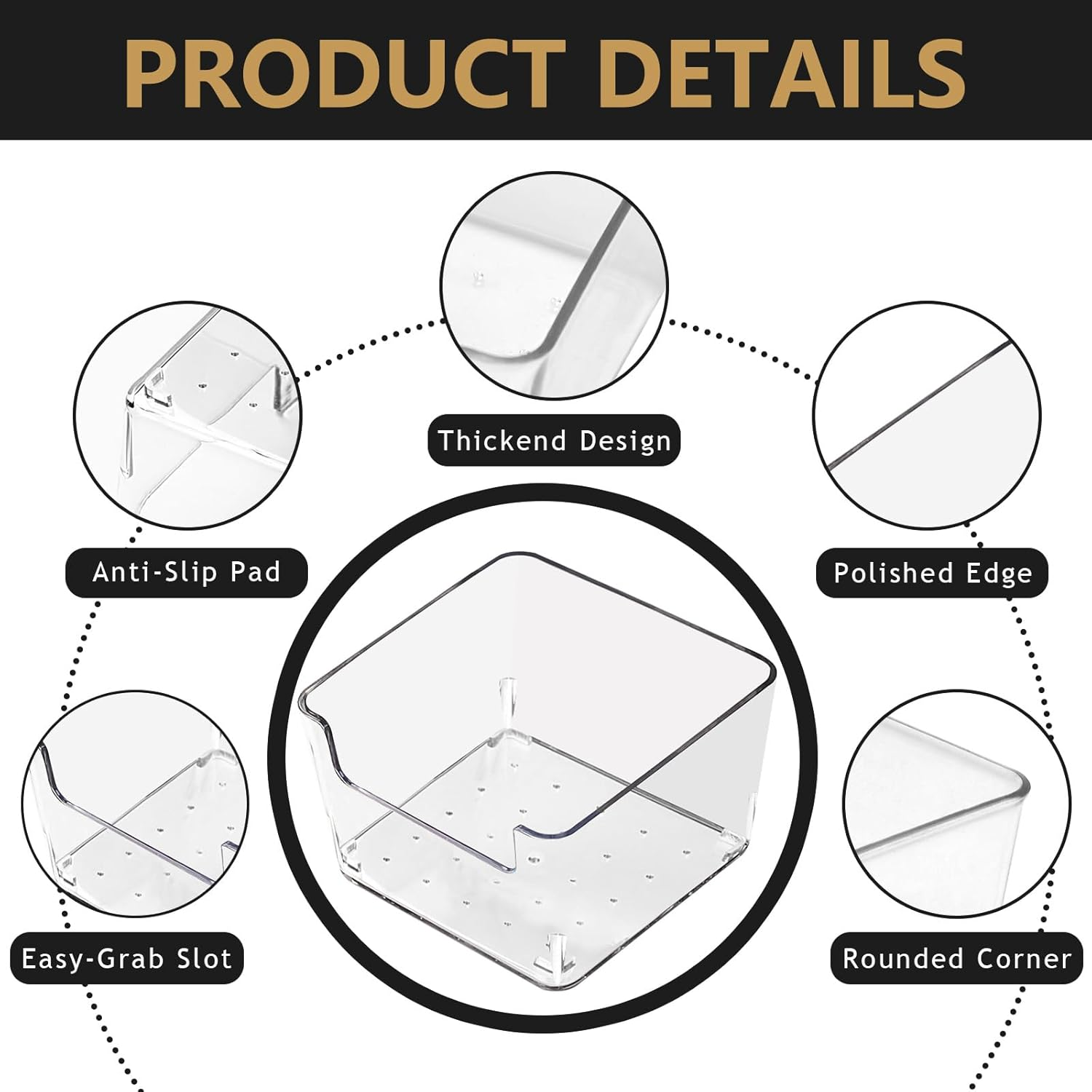 ASTIMESA Clear Acrylic Sticky Note Holder, 3.7 X 3.7 X 2.4 in Notepad Holder, Memo Pad Sticky Note Dispenser Desk Organizer for School Dorm Office Home Supplies（2 Pack） image number 3