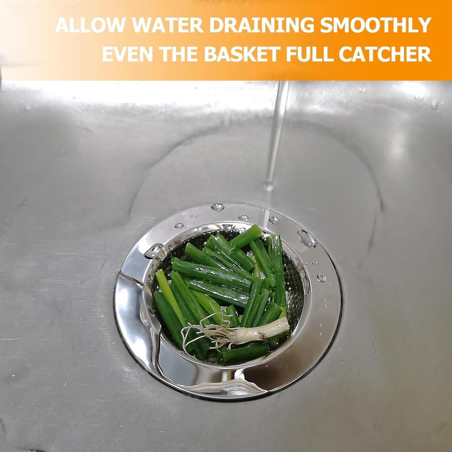 Stainless Steel Kitchen Sink Strainer Plugs,Drain Protector for Bathroom, Kitchen, Shower, 7.5Cm External Diameter, 5.5Cm Inner Diameter(2Pcs)