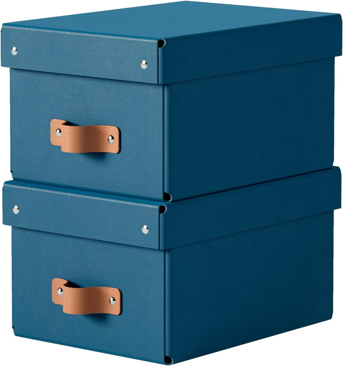 Leitz Puro Small Storage Box with Lid &ndash; Set of 2 Durable Storage Boxes, Compatible with Cube Units & Shelves, 7L Stackable Organiser, Suitable for Home & Office (20 X 28 X 15 Cm, Obsidian Black)