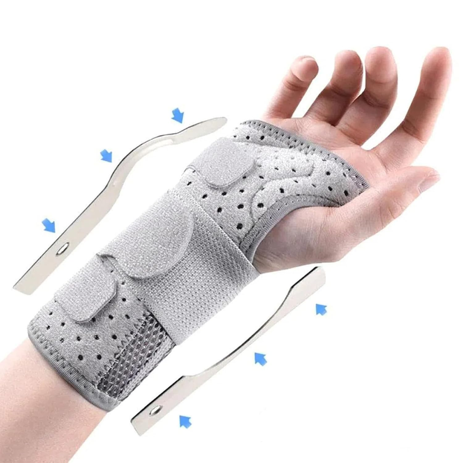 Wrist Protector, Suitable for Carpal Tunnel Syndrome, Adjustable Wrist Support, Suitable for the Right Hand, Relieves Pain Caused by Arthritis Sprains (Gray, Right Hand S/M) image number 4