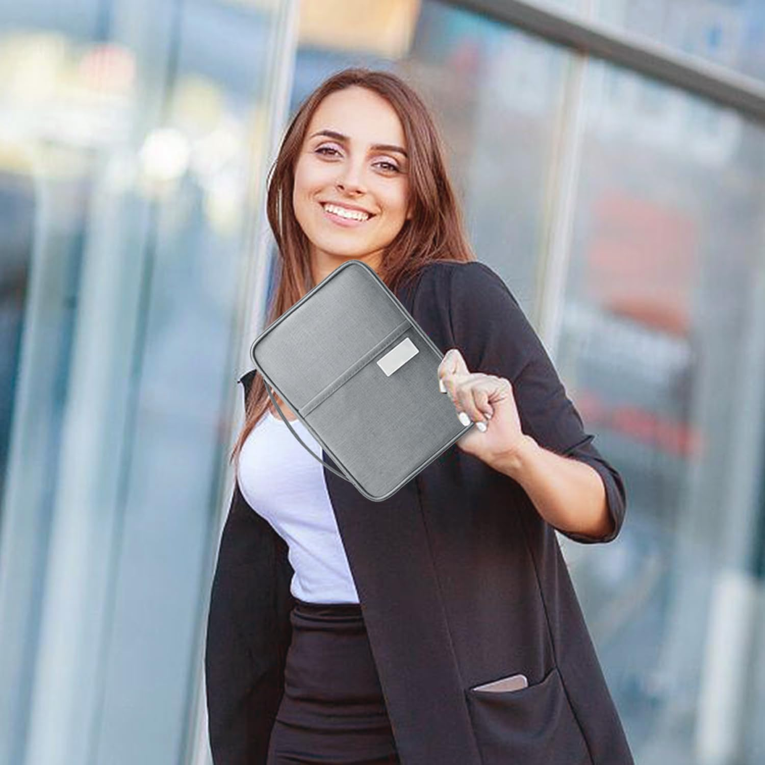 TAFACE 1 Passport Holder with 6 Cable Ties and 1 Carabiner, Practical Card Holder, Waterproof Passport Cover, Travel Document Case, Suitable for Credit Card Storage, Train Tickets (Grey), Gray, 25,5 * 18,5 * 2 Cm, Casual image number 3