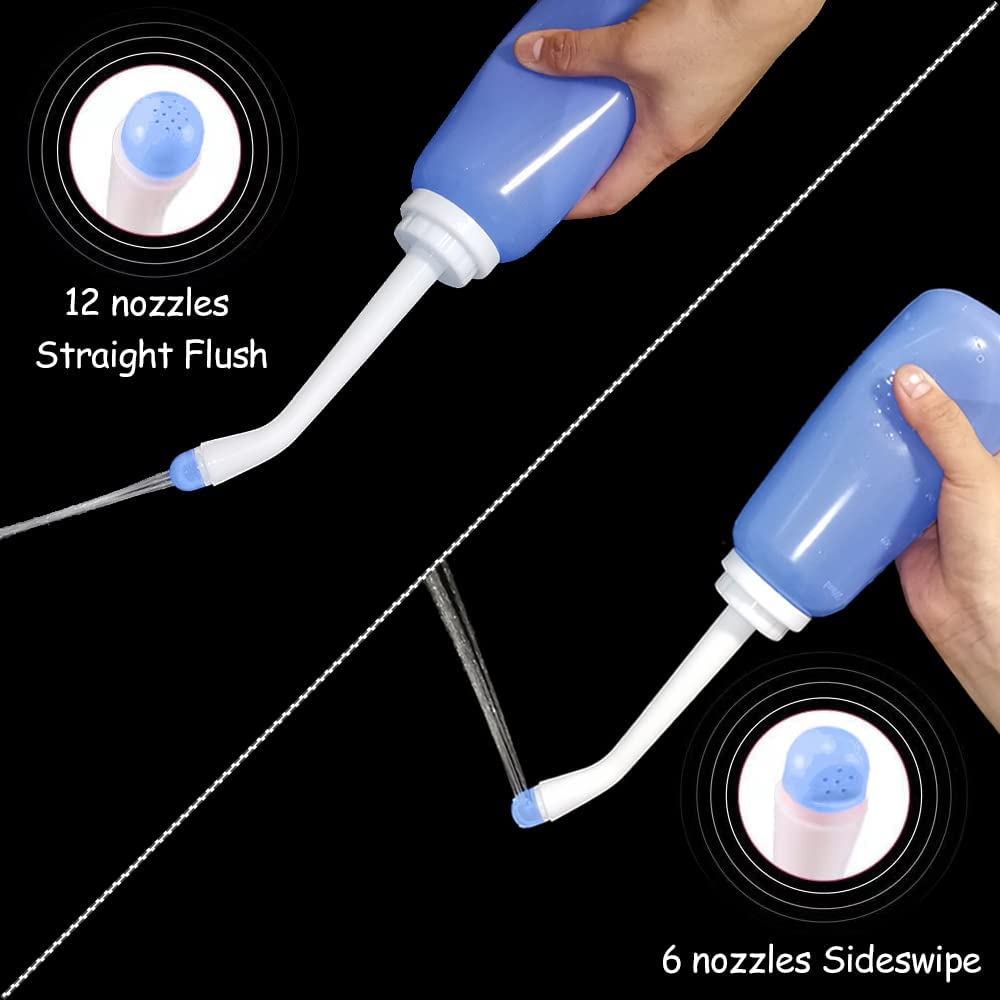 Handheld Personal Bidet Bottle, Bottle for Gentle Postpartum Care and Cleansing, Feminine Care, Perineum 500Ml Portable Travel (Blue) , Resistant to 100Degreec,Bonus Bag, (FXQ-120) image number 2