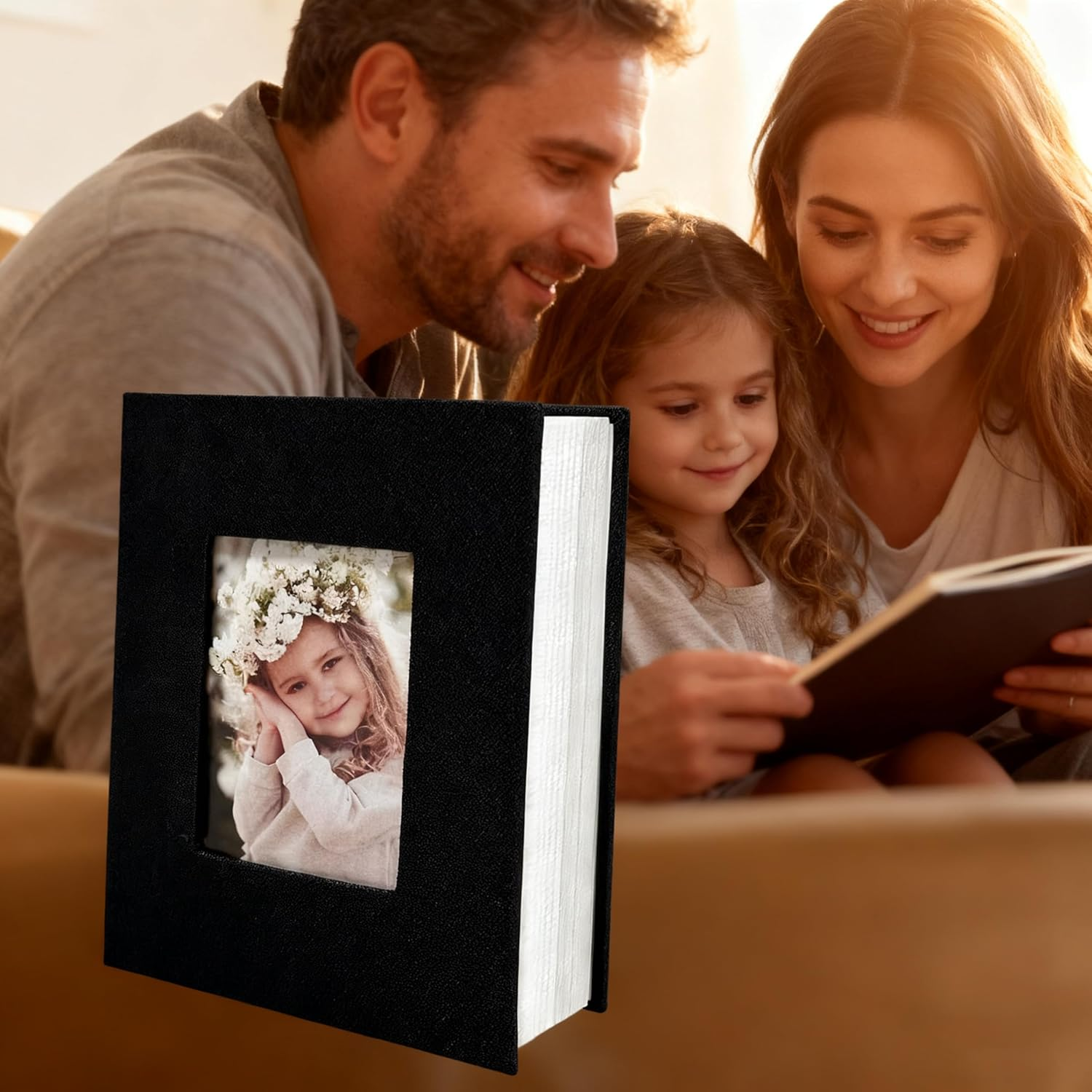 Linen Cover Mini Photo Album, Black, PVC/PU Material, 6.4X4.9 Inch, Holds 100 Pictures on 50 Pages, Perfect for Anniversaries, Baby Milestones, Vacation Memories (Grey)