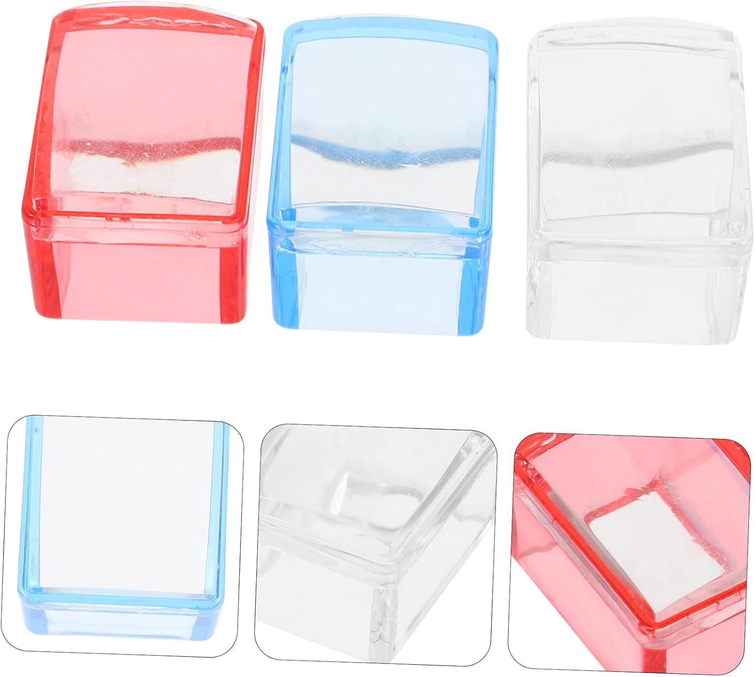 PACKOVE 3Sets Nail Art Stamping Stamper Stamping Plates and Transparent for Easy DIY Nail Art Designs for Curved Nails image number 1