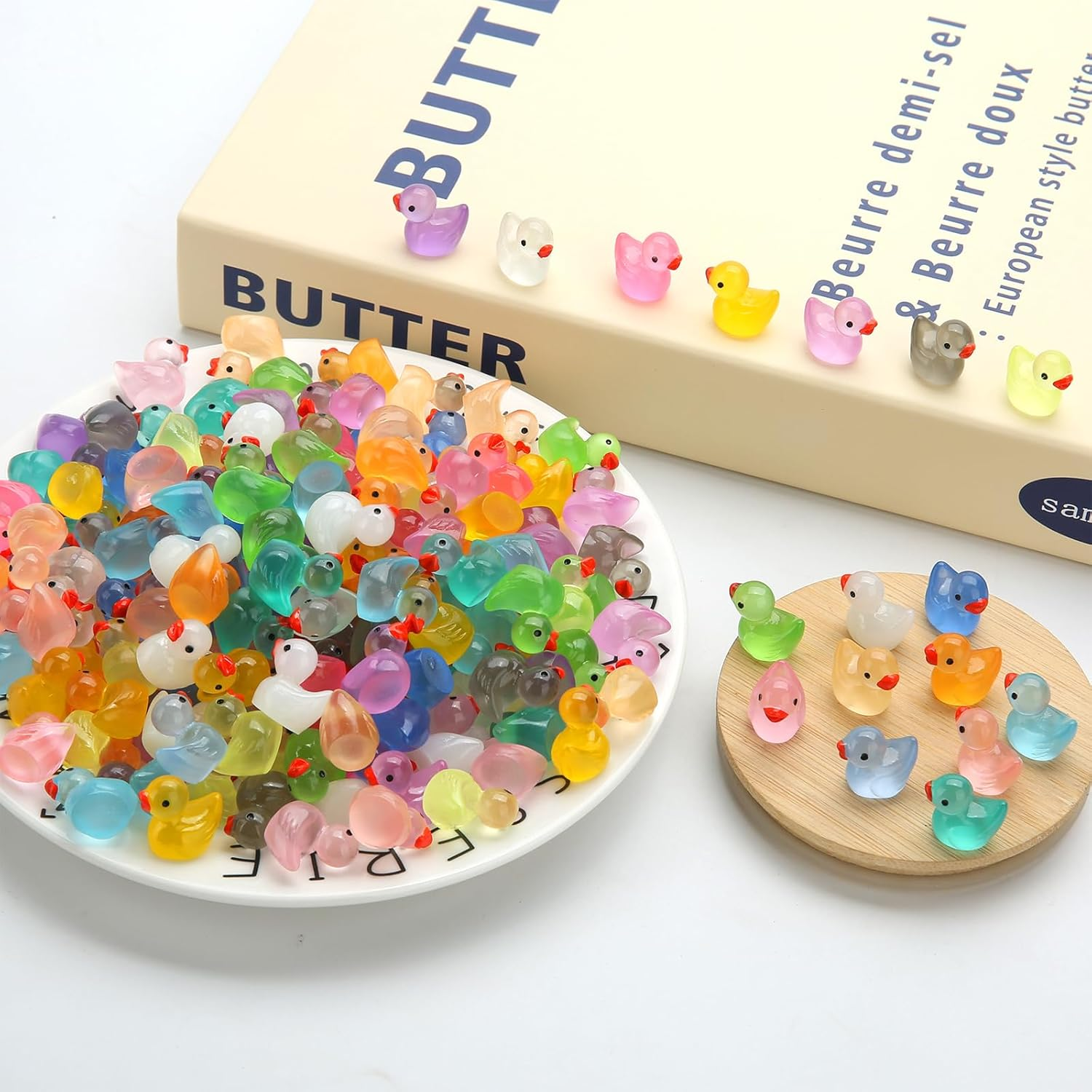 GWAHSA 240Pcs Luminous Mini Resin Ducks, Tiny Plastic Miniature Ducks Figures for Dollhouse Decor, Micro Garden, Aquarium, Craft, Gifts, Party Favors, Toys image number 4