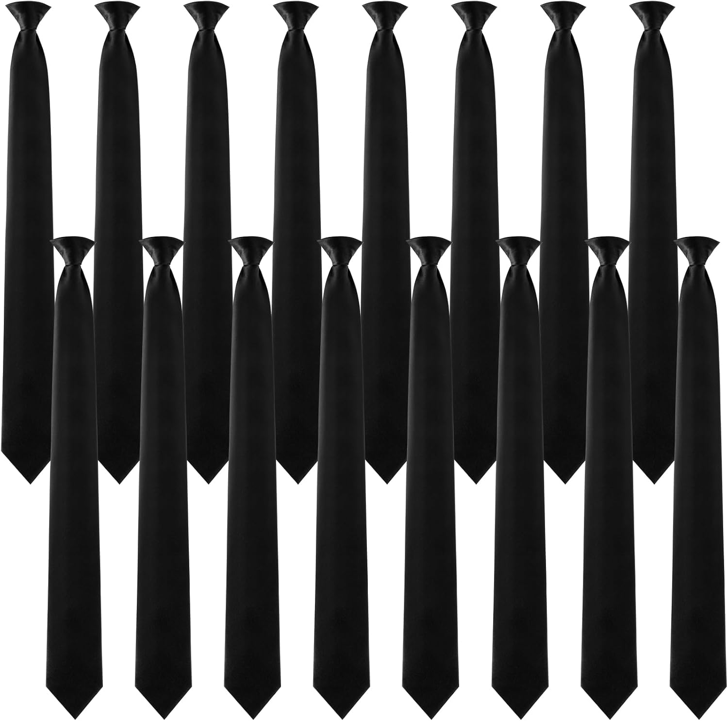 Janmercy Clip on Tie for Men 20 Inch Solid Skinny Formal Neck Tie Pretied for Office School Wedding Business Uniforms